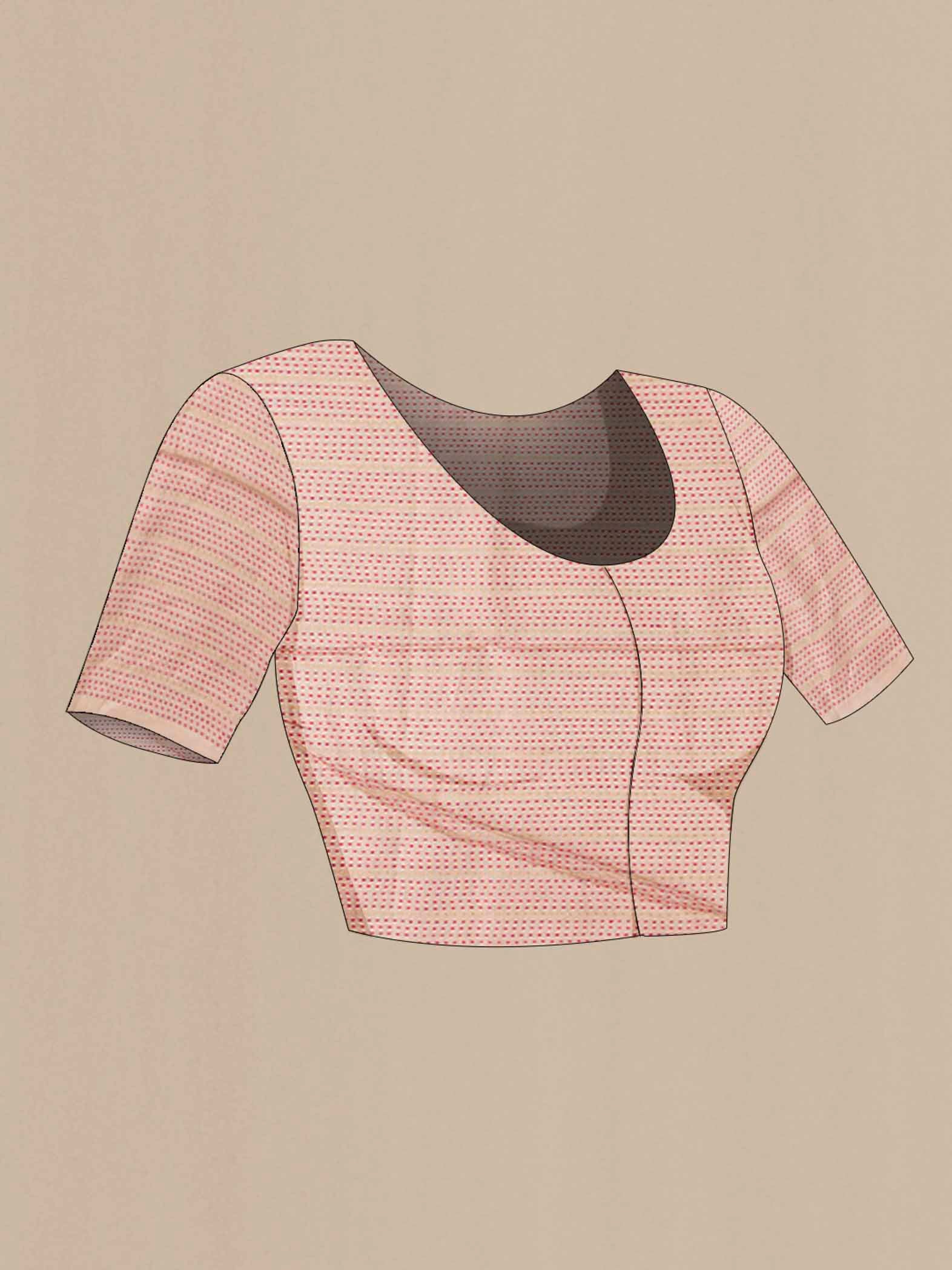 Pink Tussar Silk Saree - Image 4