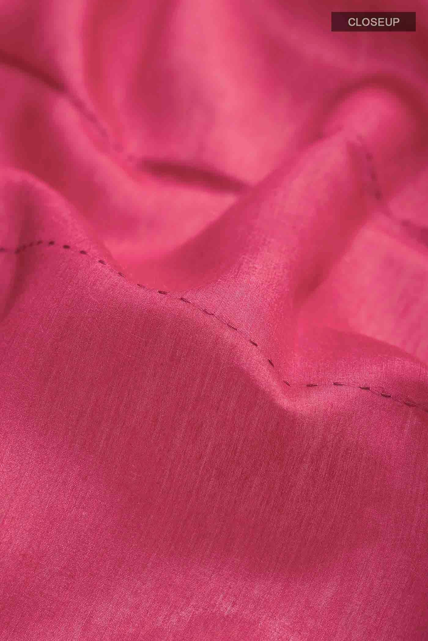 Pink Tussar Silk Saree - Image 2