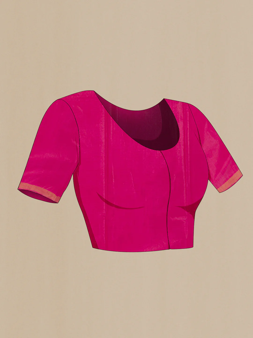 Pink Tussar Silk Saree - Image 2