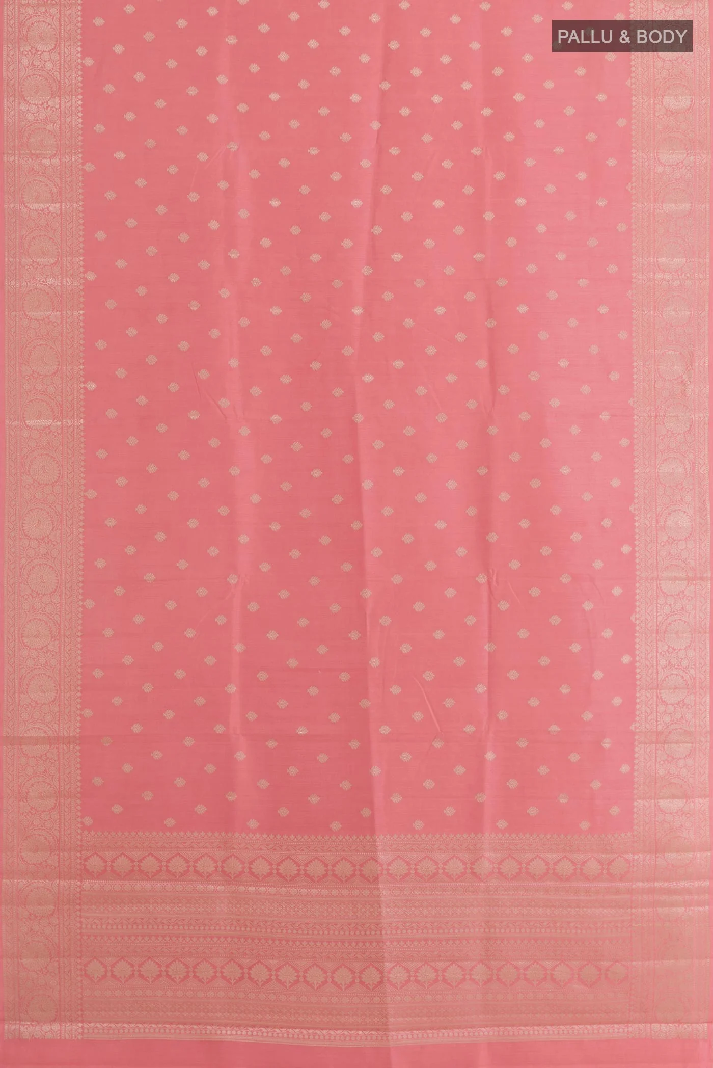 Rose pink Banarasi Raw Silk Saree - Image 3