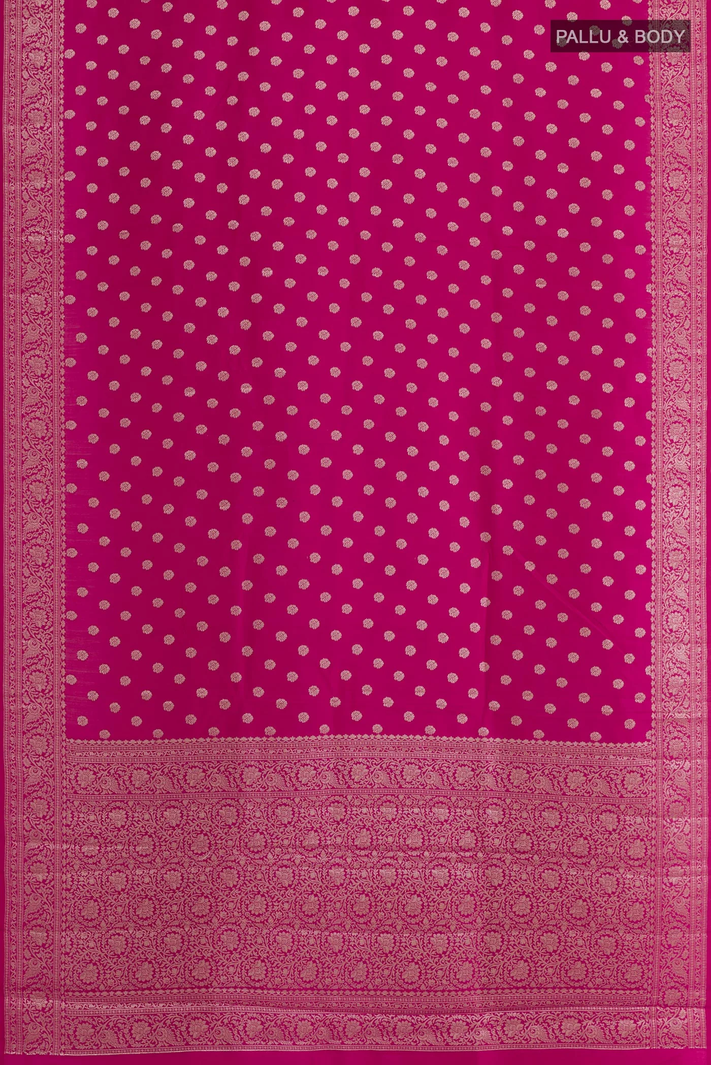 Rani Pink Banarasi Raw Silk Saree - Image 3