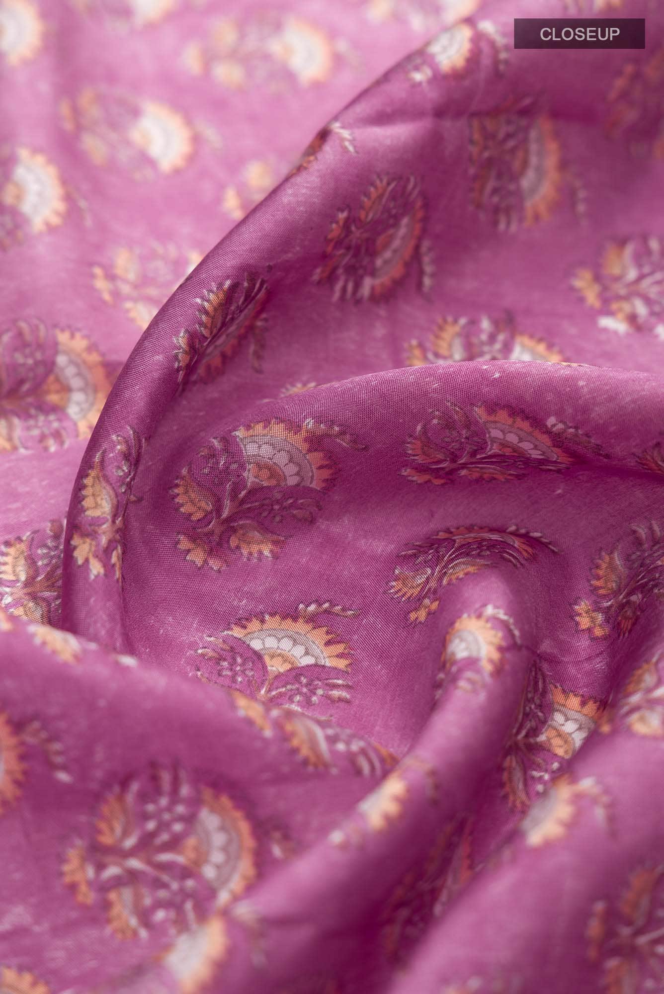Magenta Tussar Silk Saree - Image 3