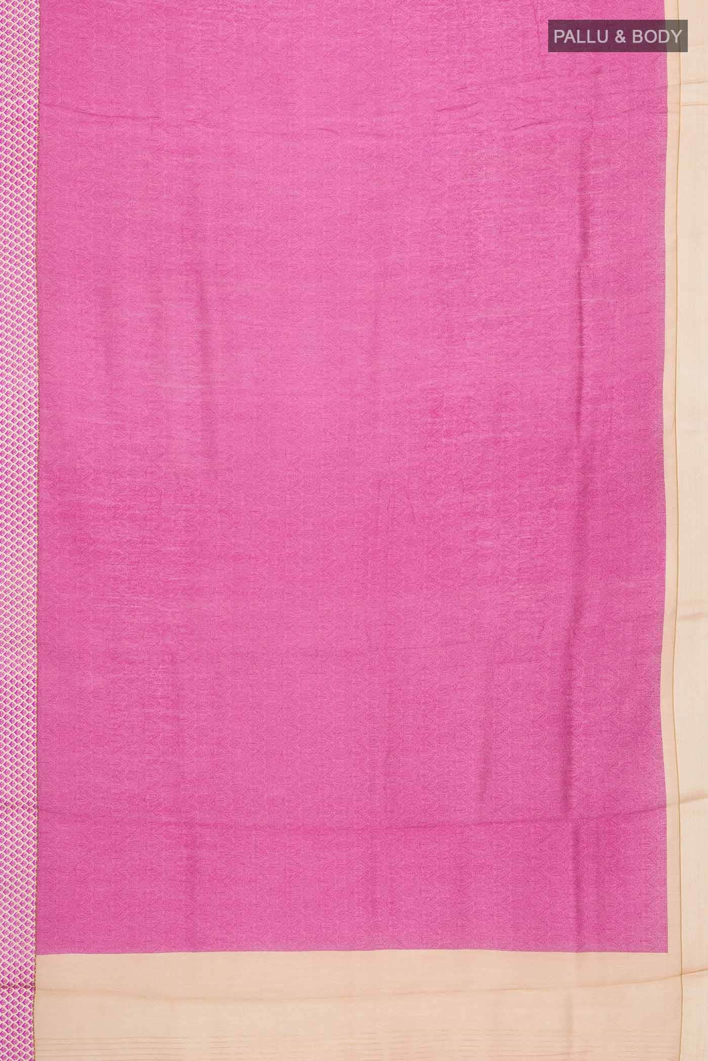 Pink Tussar Silk Saree - Image 3