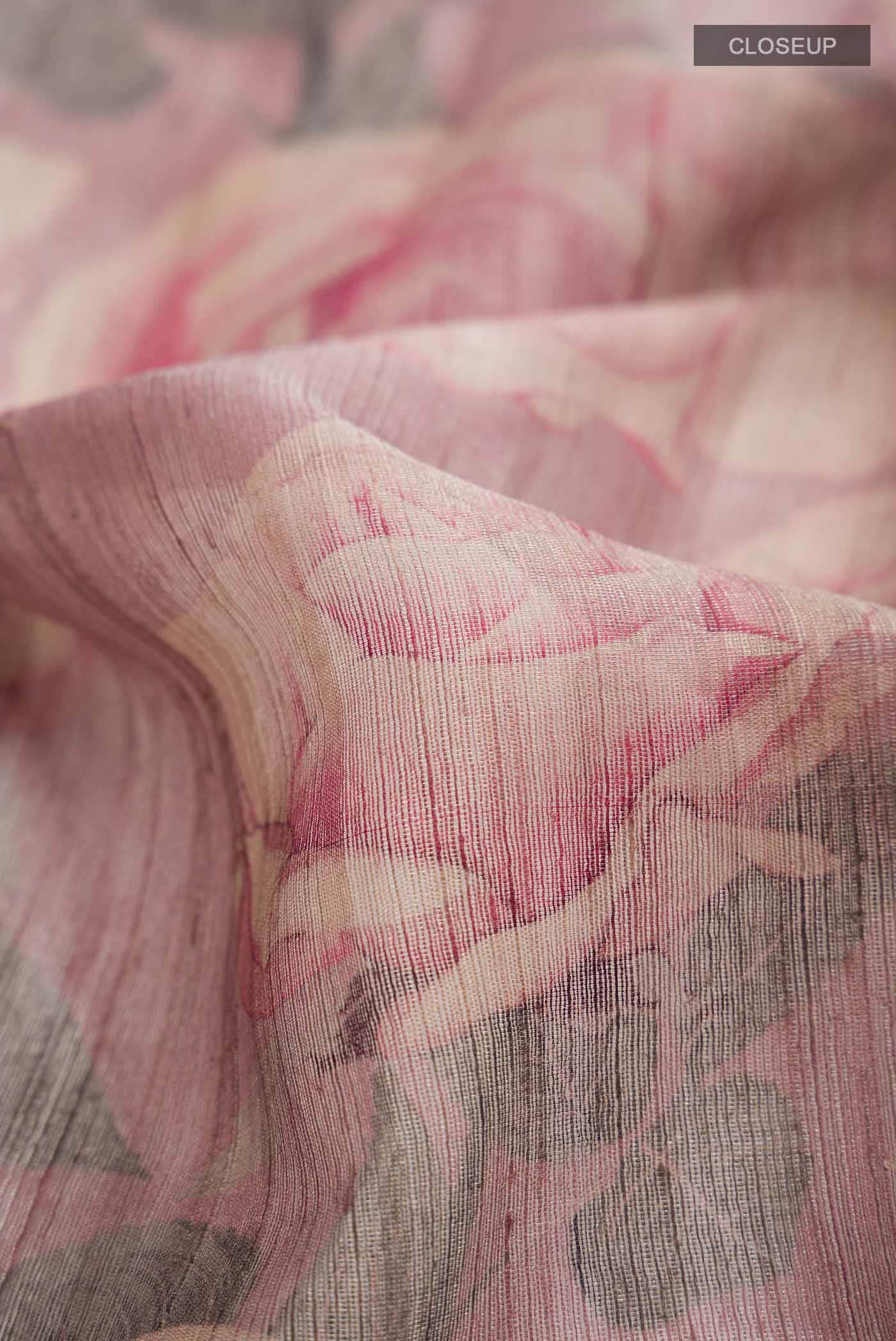 Mauve Tussar Silk Saree - Image 2