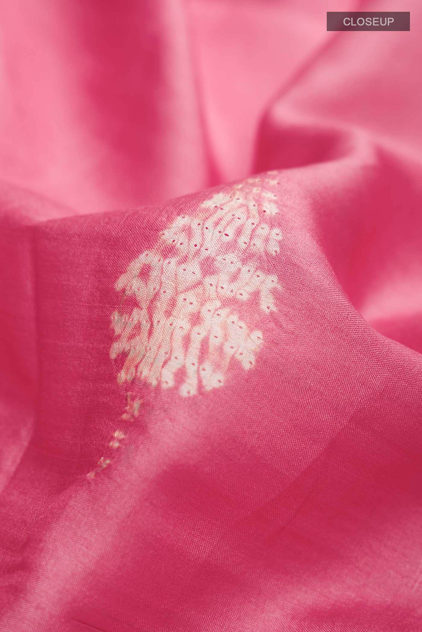 Pink Tussar Silk Saree - Image 2