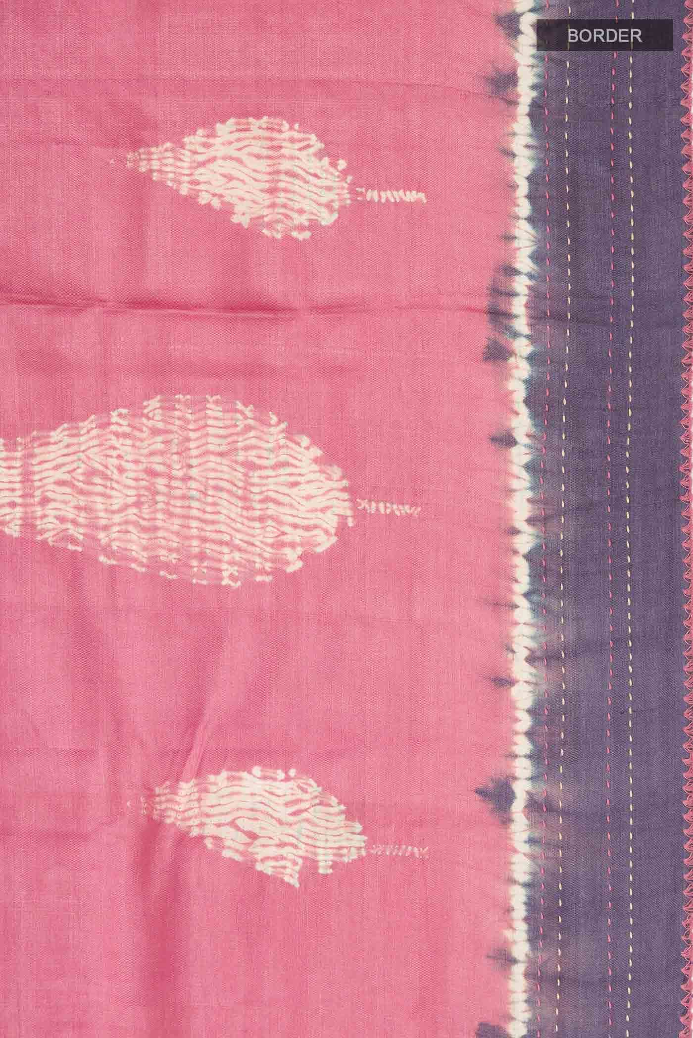 Pink Tussar Silk Saree - Image 4