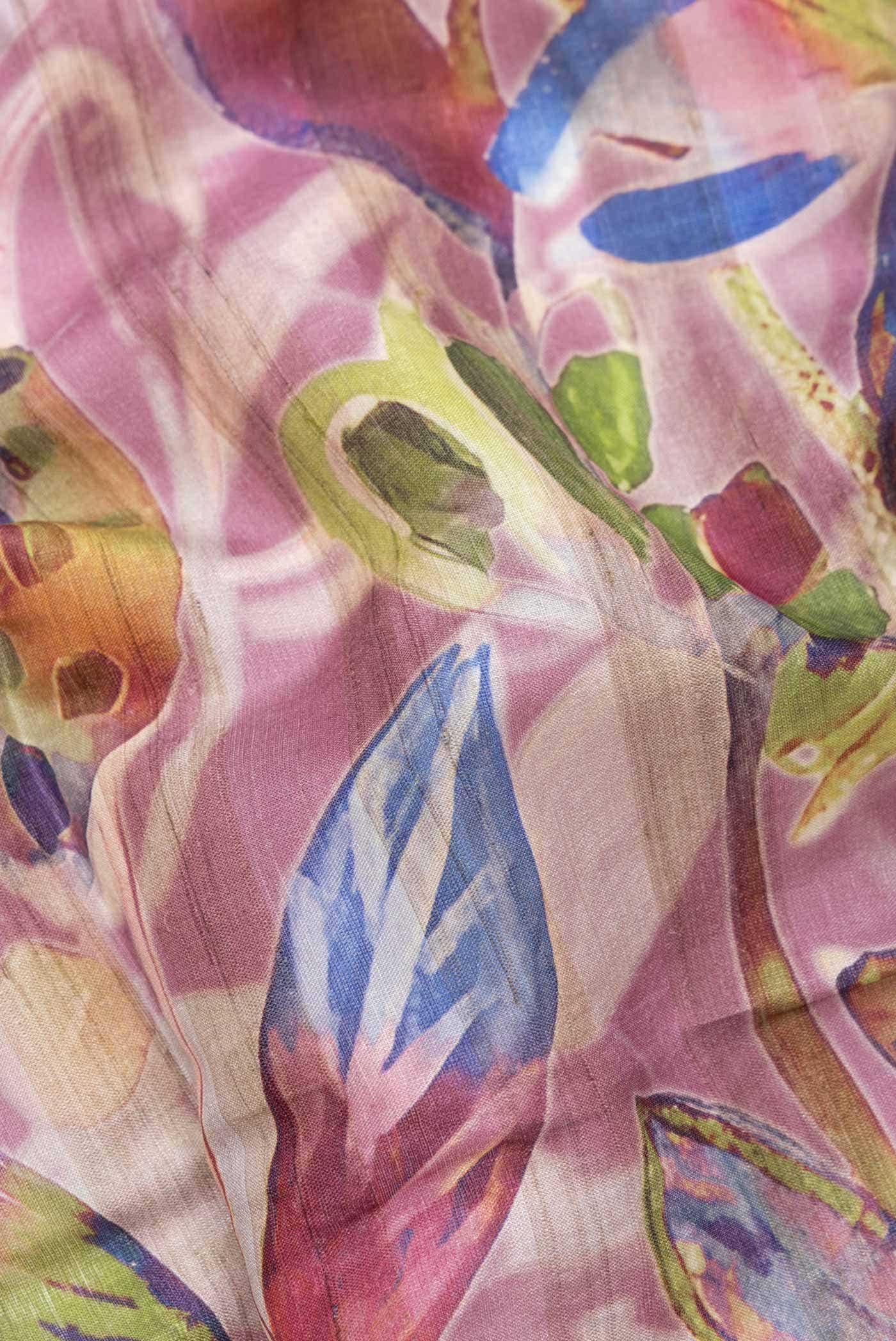 Mauve Tussar Silk Saree - Image 2