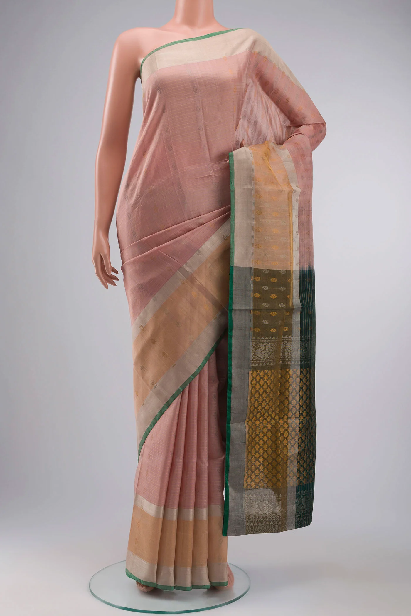Rose Gold Uppada Silk Saree