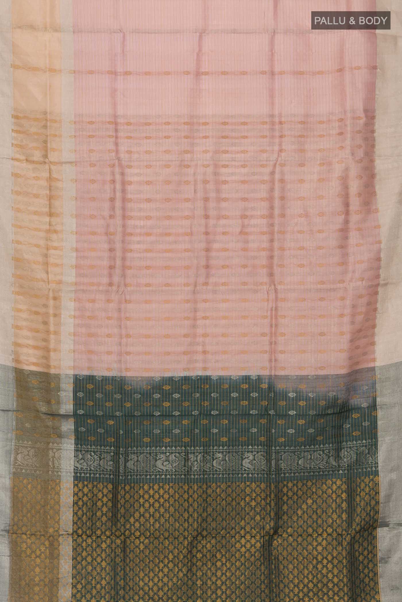 Rose Gold Uppada Silk Saree - Image 5