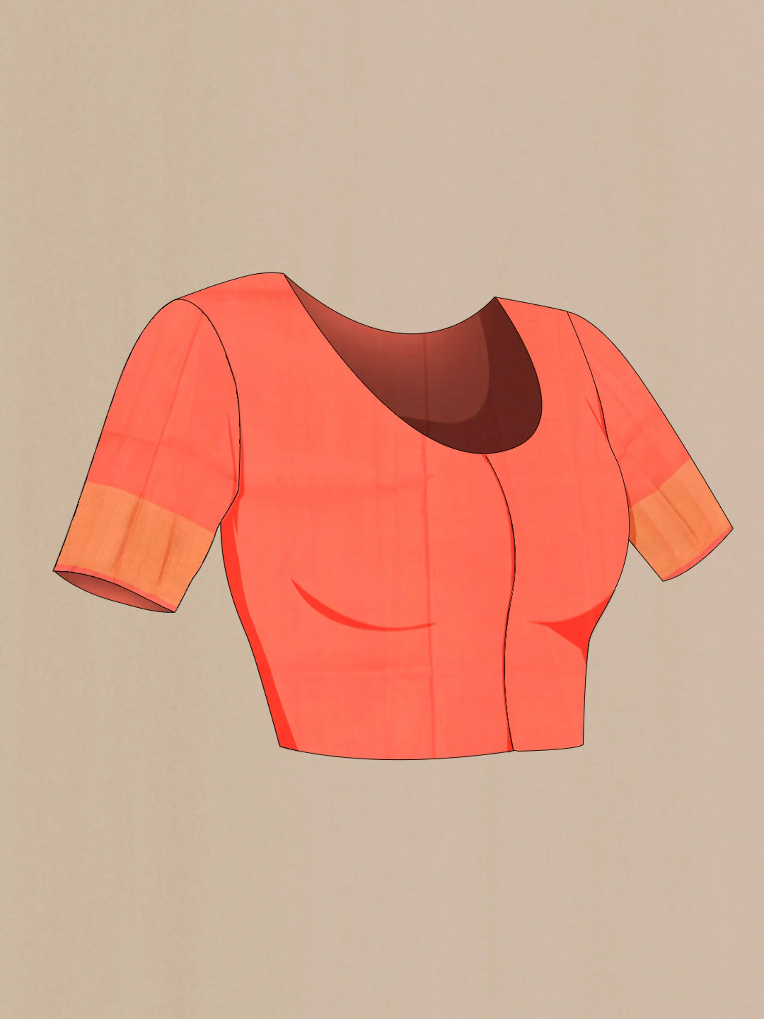 Coral Uppada Silk Saree - Image 4