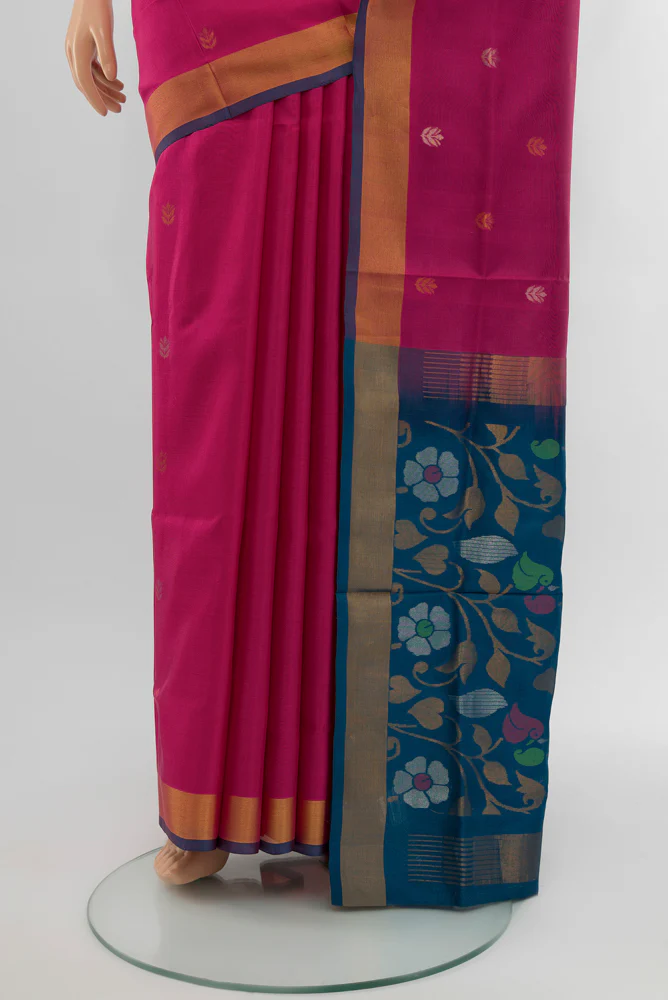 Pink Uppada Silk Saree - Image 3