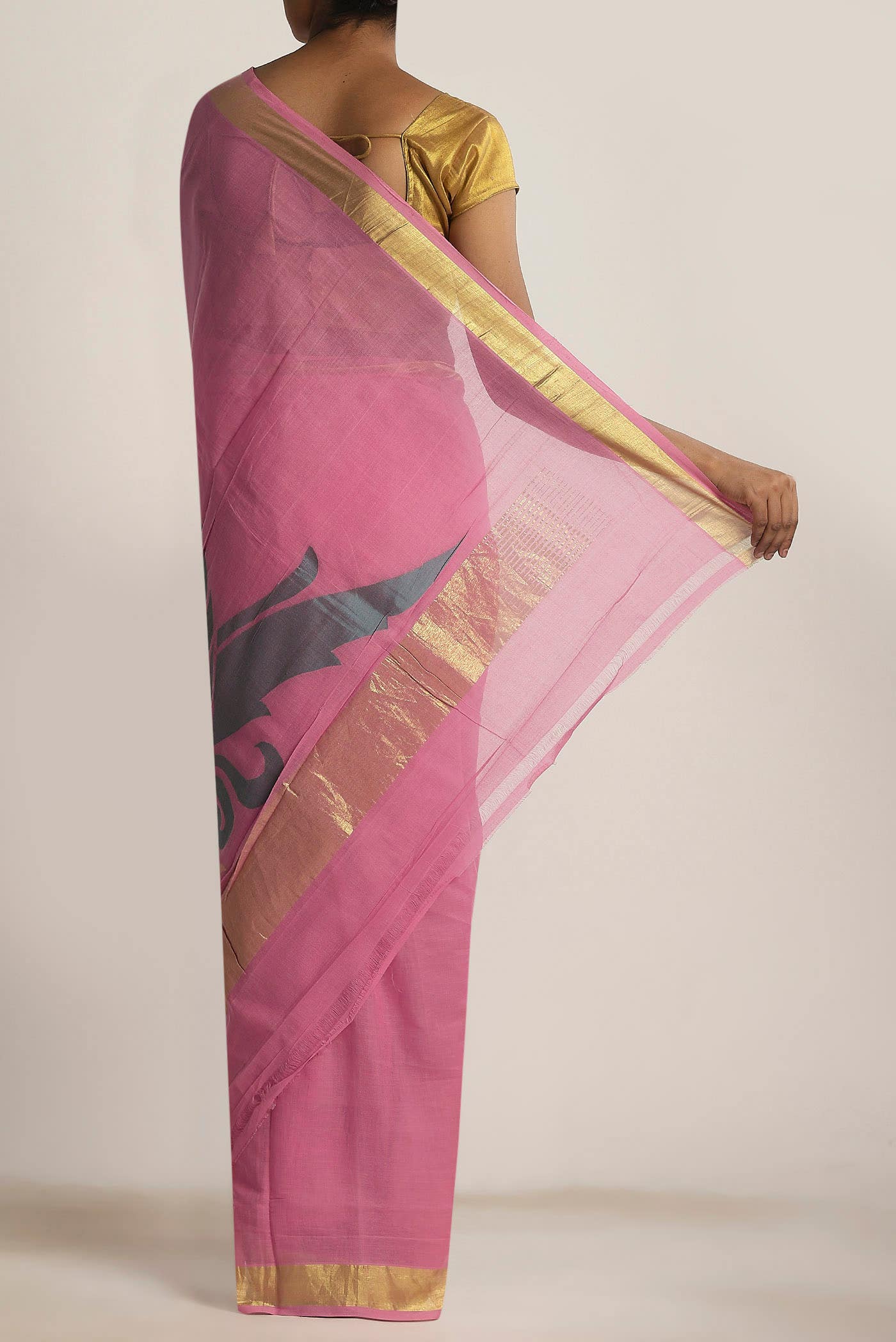 Pink Venkatagiri Cotton Saree - Image 2