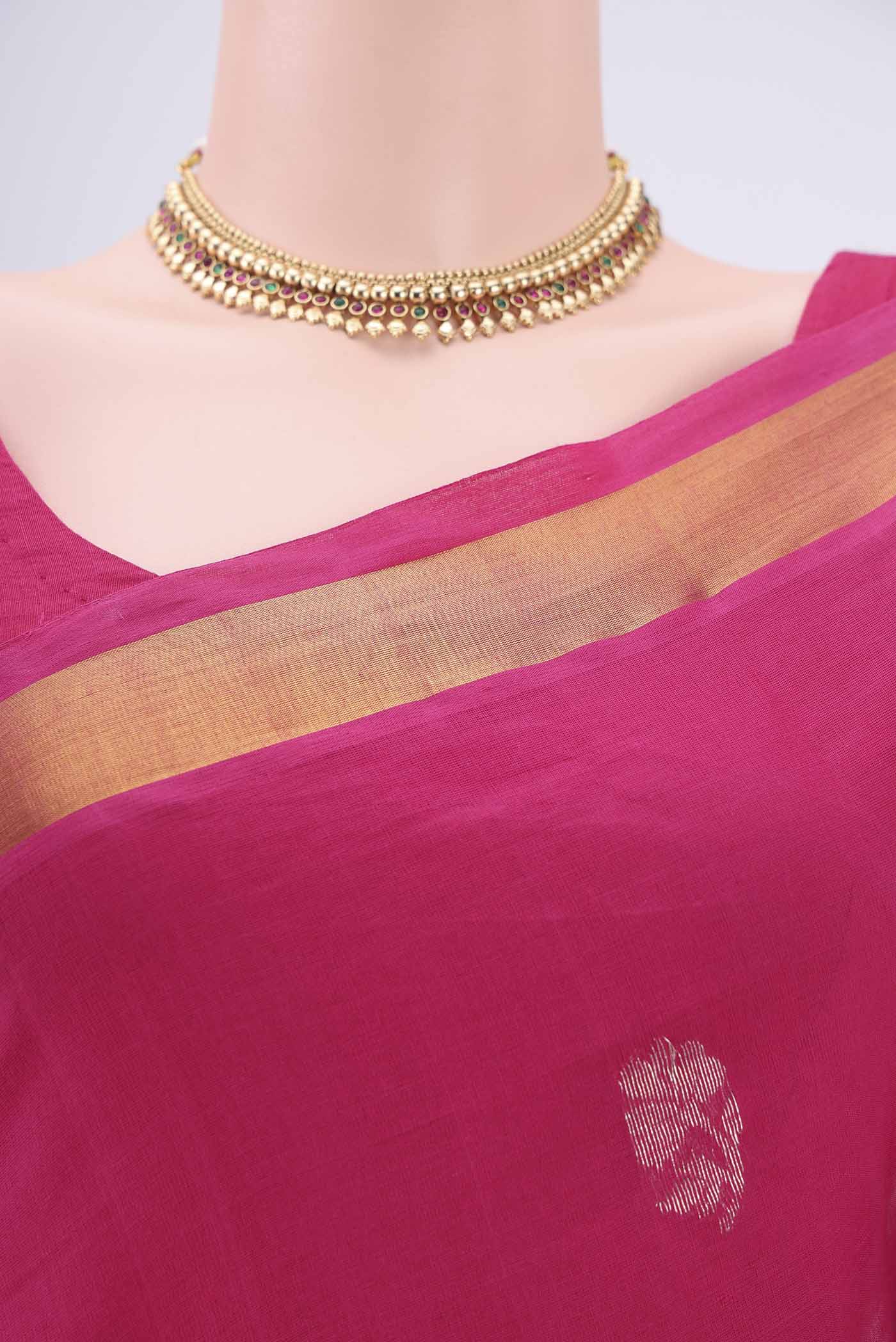 Pink Venkatagiri Cotton Saree - Image 2