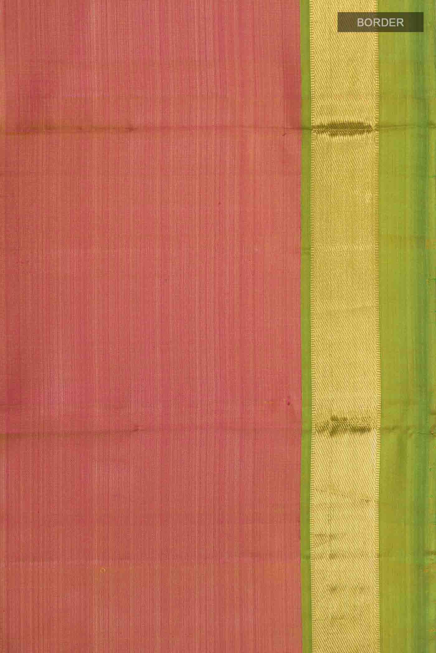 Pink with Yellow Color Kanjivaram Silk Saree - Image 3