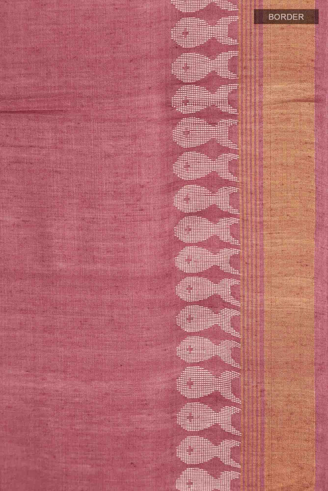 Pisces in Paris-Rust Bhagalpuri Tussar Silk Saree - Image 7
