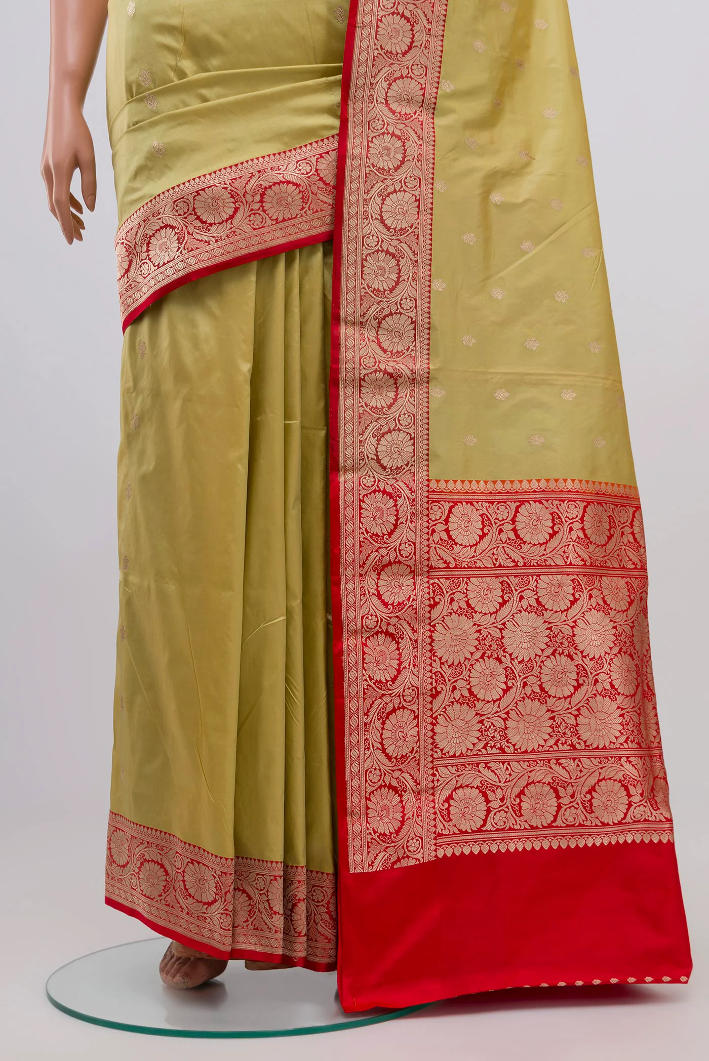 Sandal Banarasi Katan Silk Saree - Image 3