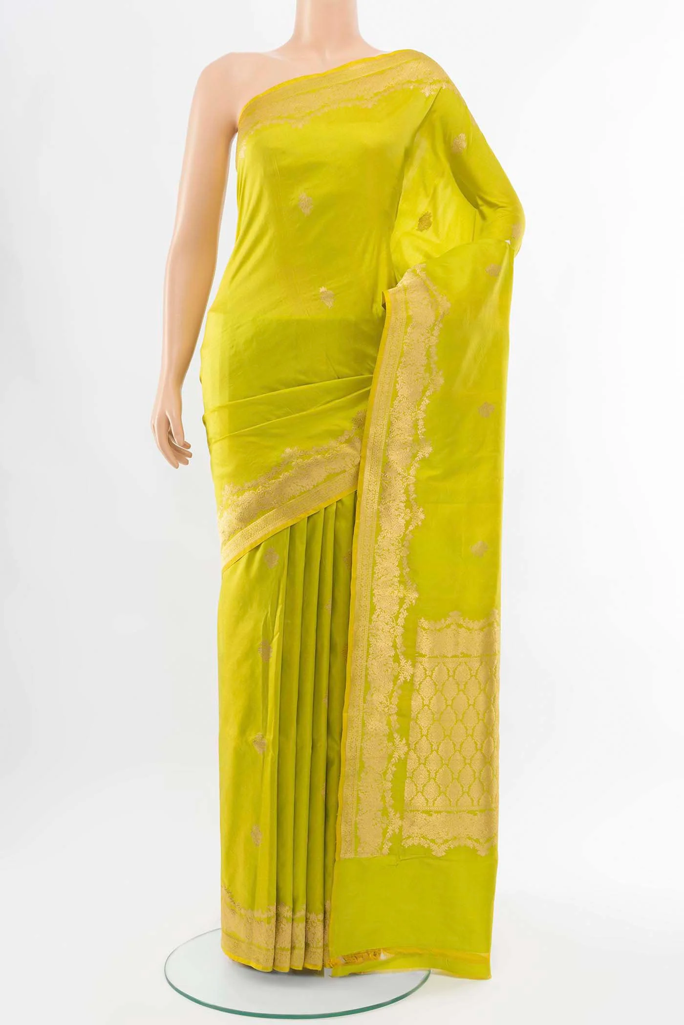 Pista Green Banarasi Katan Silk Saree