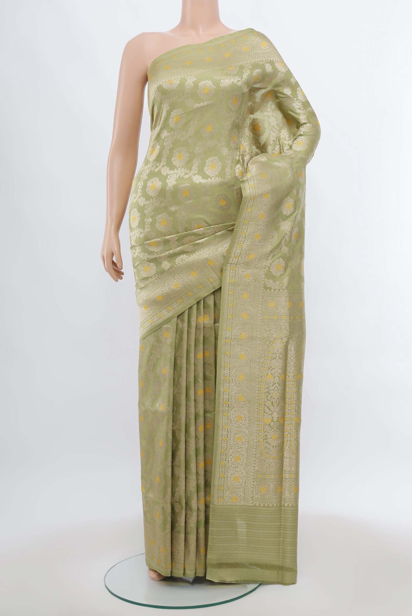 Light Green Banarasi Silk Saree