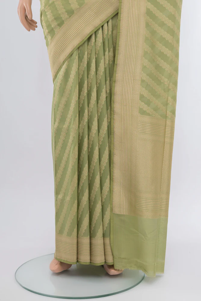 Light Green Banarasi Silk Saree - Image 3