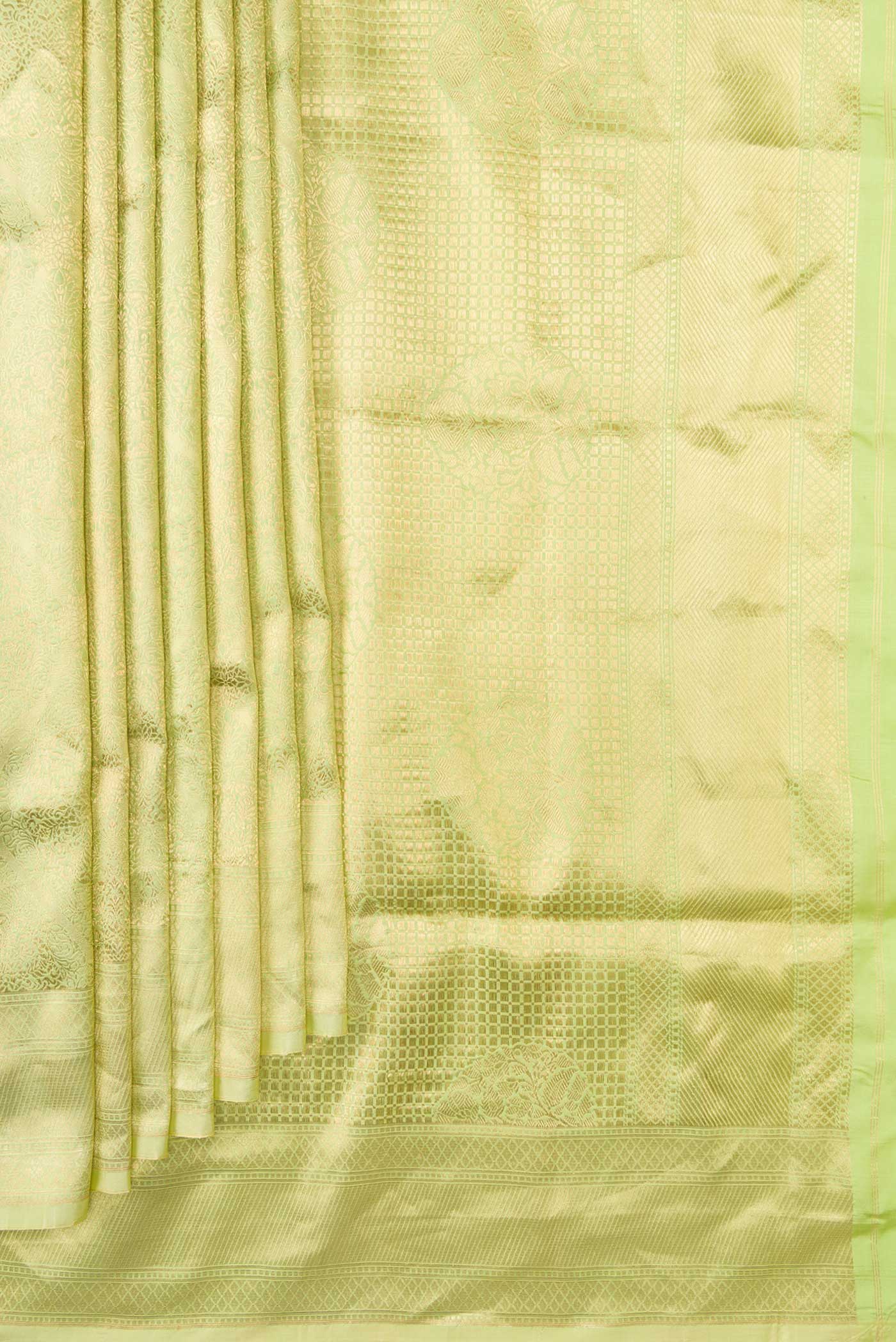 Pista Green Banarasi Silk Saree - Image 4