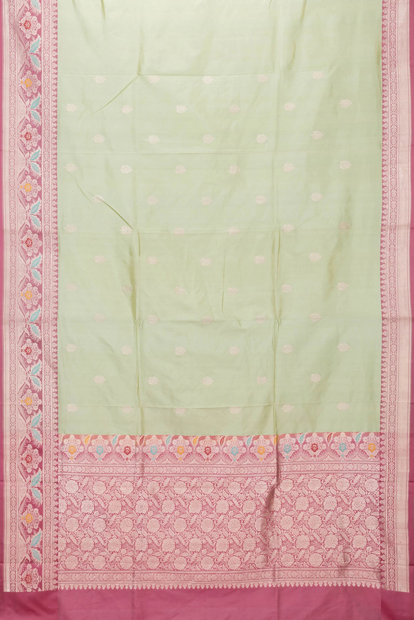 Pista Green Banarasi Katan Silk Saree - Image 6