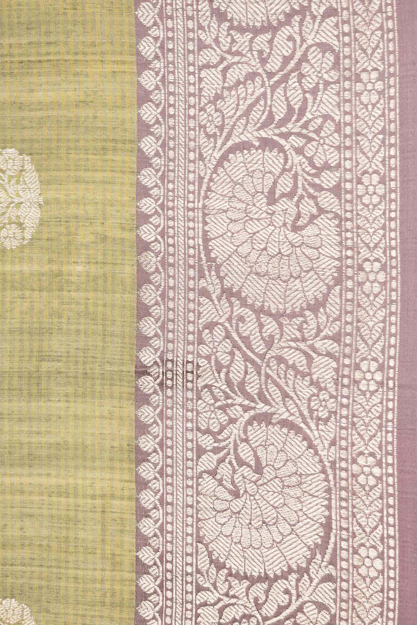 Pista Green Dual Tone Banarasi Silk Saree - Image 3