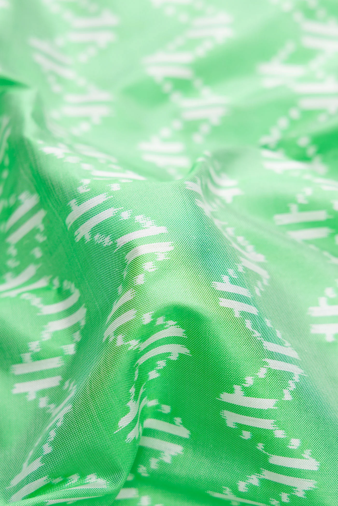 Pista Green Pochampally Silk Saree - Image 2