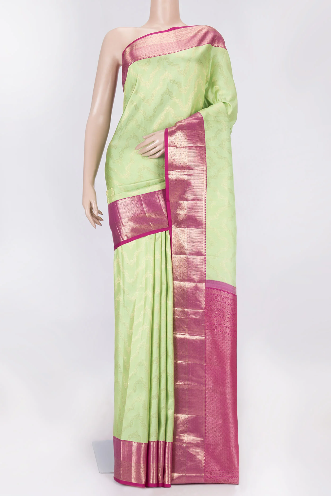 Pista Green Dual Tone Kanjivaram Saree