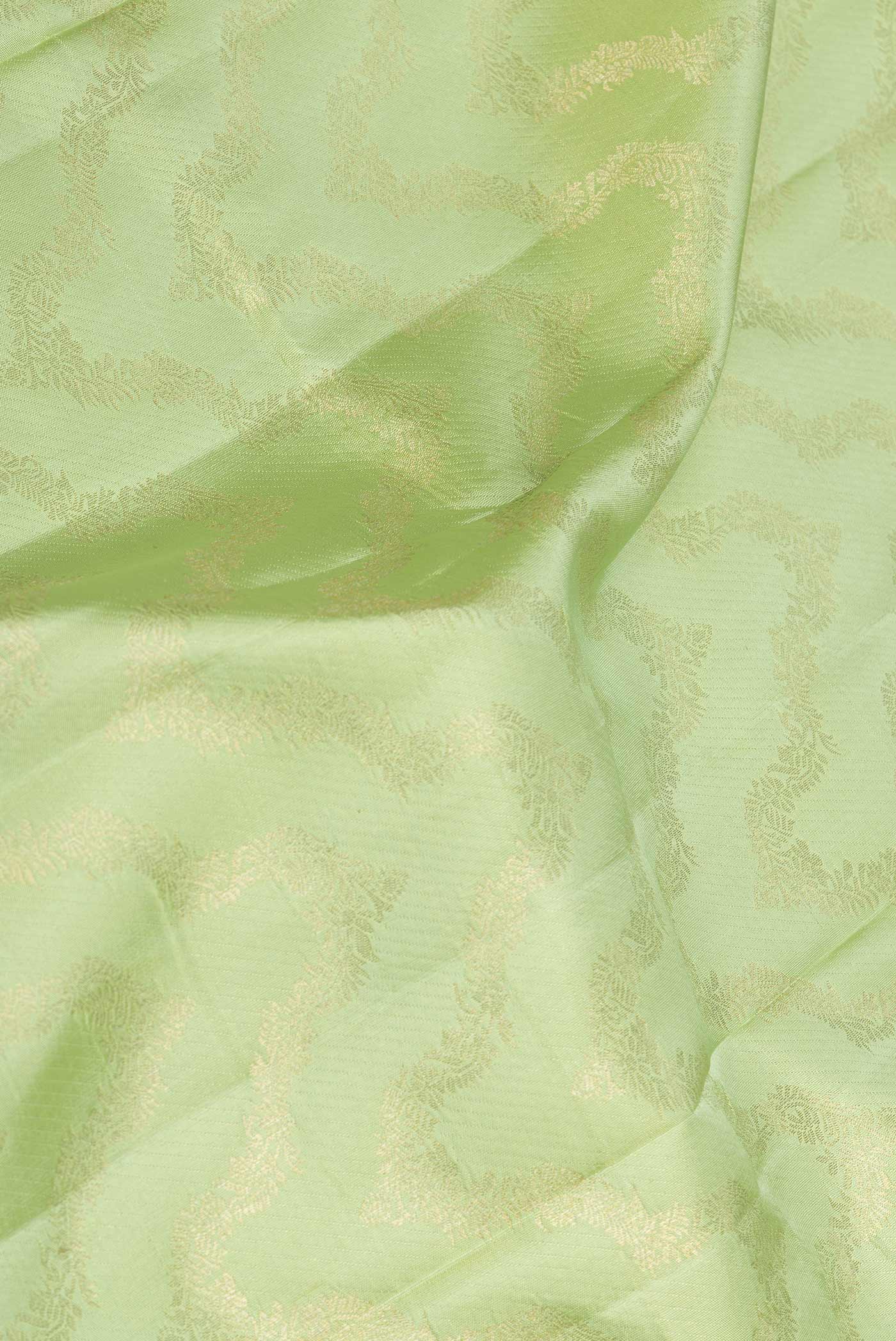 Pista Green Dual Tone Kanjivaram Saree - Image 2