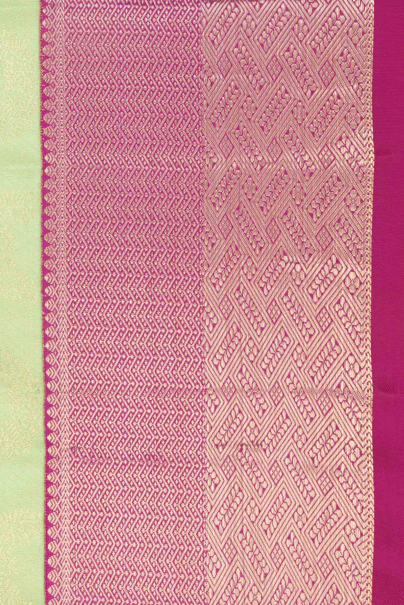 Pista Green Dual Tone Kanjivaram Saree - Image 3