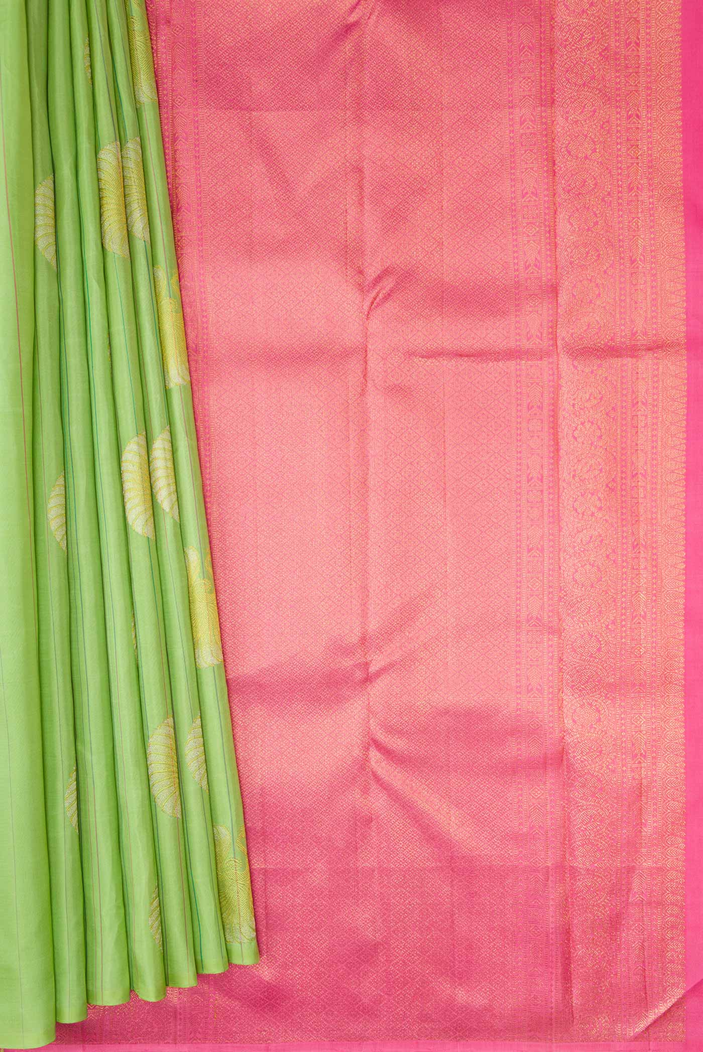 Pista Green Dual Tone Kanjivaram Silk Saree - Image 3