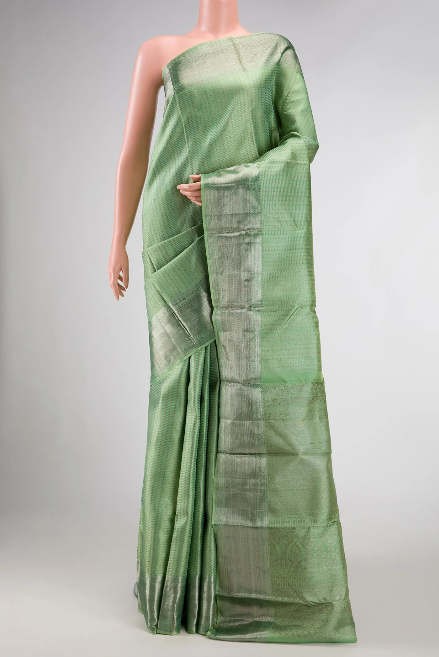 Mint Green Kanjivaram Silk Saree