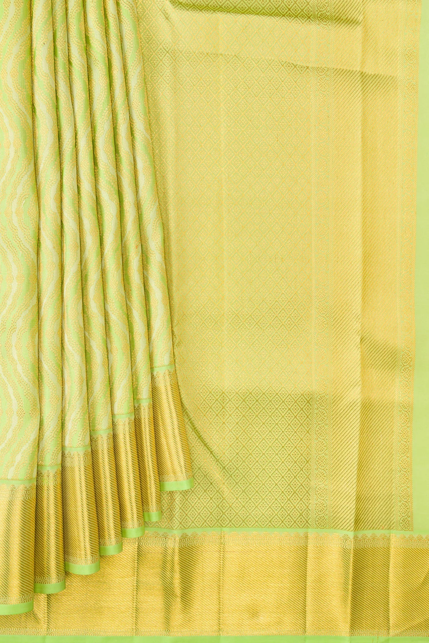 Pista Green Kanjivaram Silk Saree - Image 4