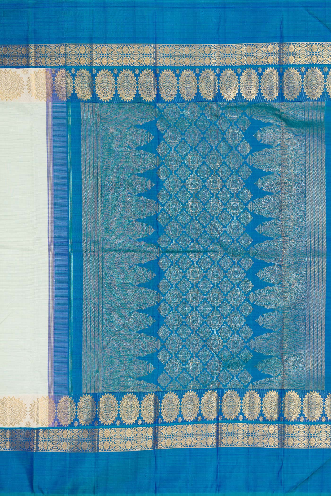 Light Blue Kanjivaram Silk Saree - Image 7