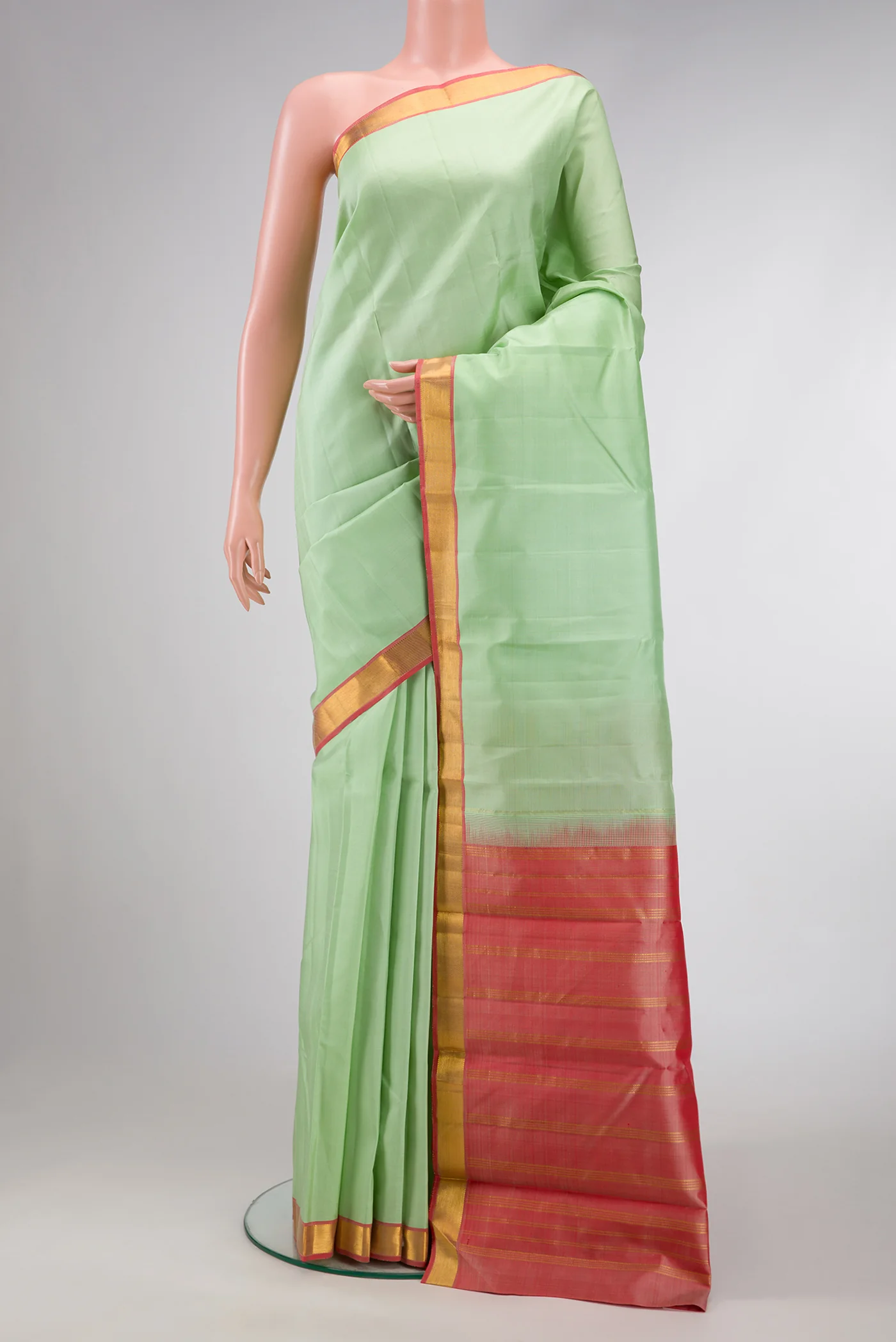 Pista Green Kanjivaram Silk Saree