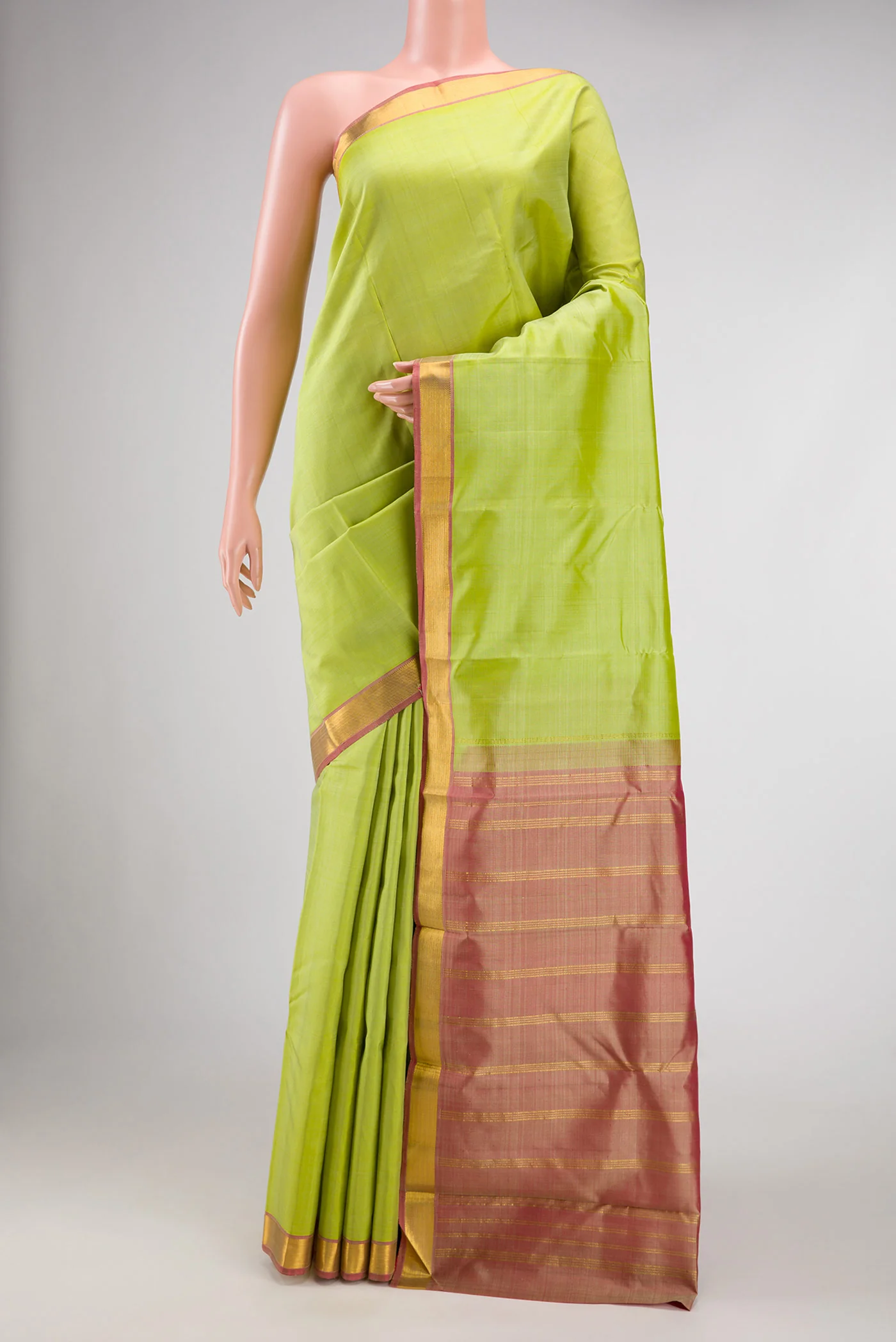 Pista Green Kanjivaram Silk Saree
