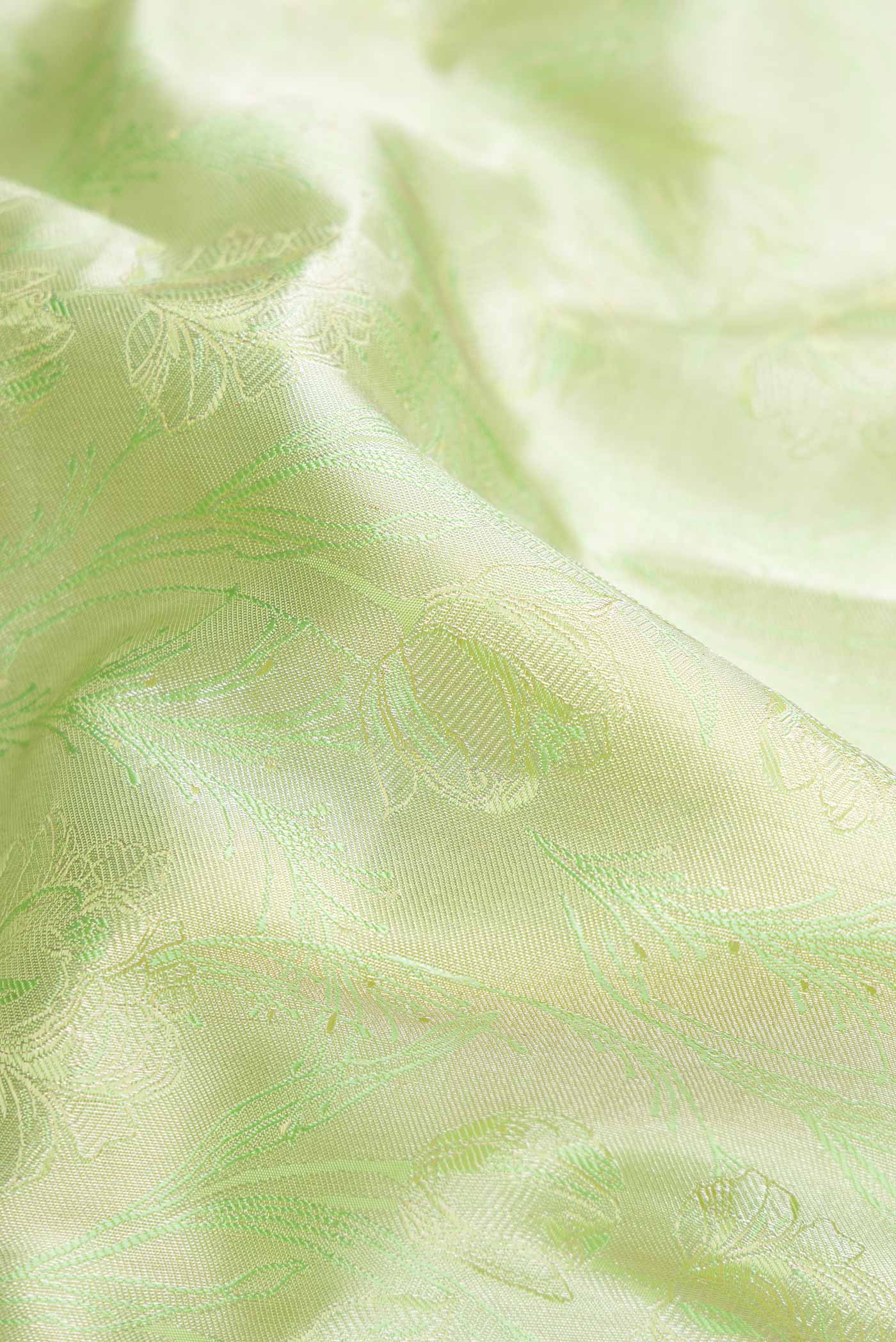 Pista Green Dual Tone Kanjivaram Silk Saree - Image 2