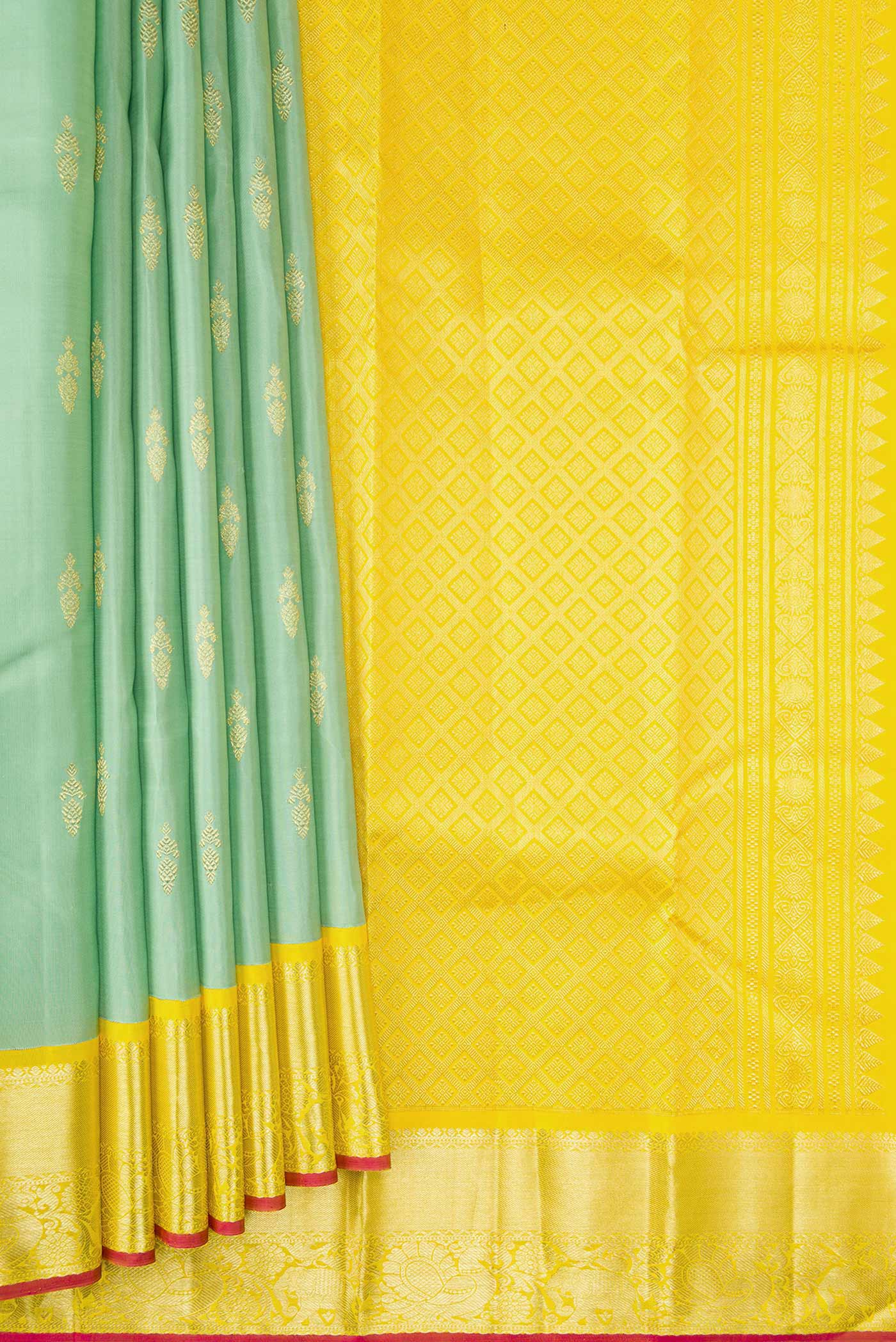 Pista Green Kanjivaram Silk Saree - Image 4