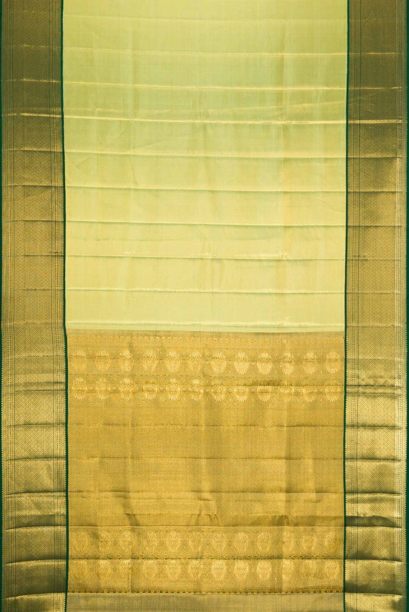 Pista Green with Gold Color Kanjivaram Tissue Silk Saree - Image 6