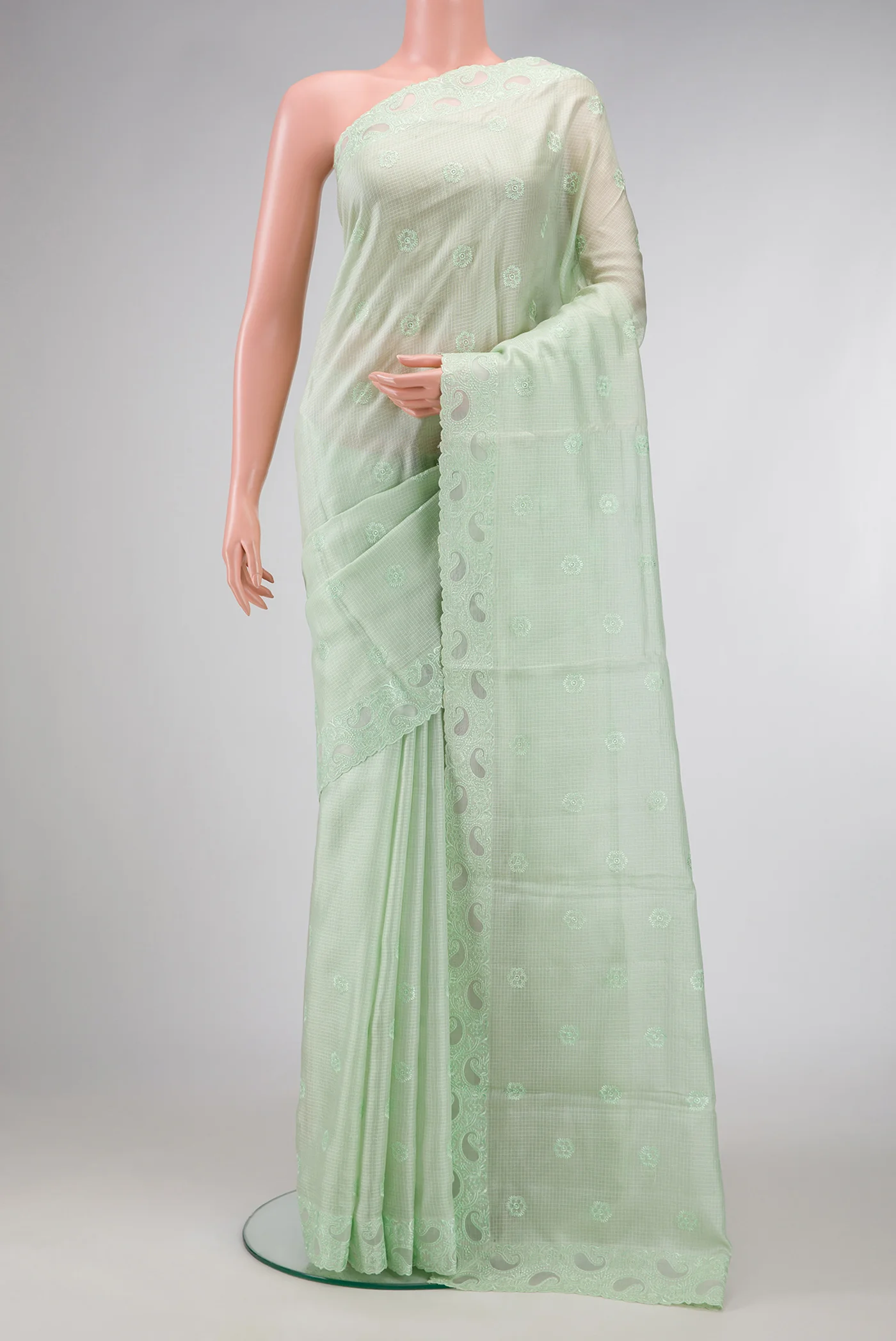 Pista Green Kota Silk Saree