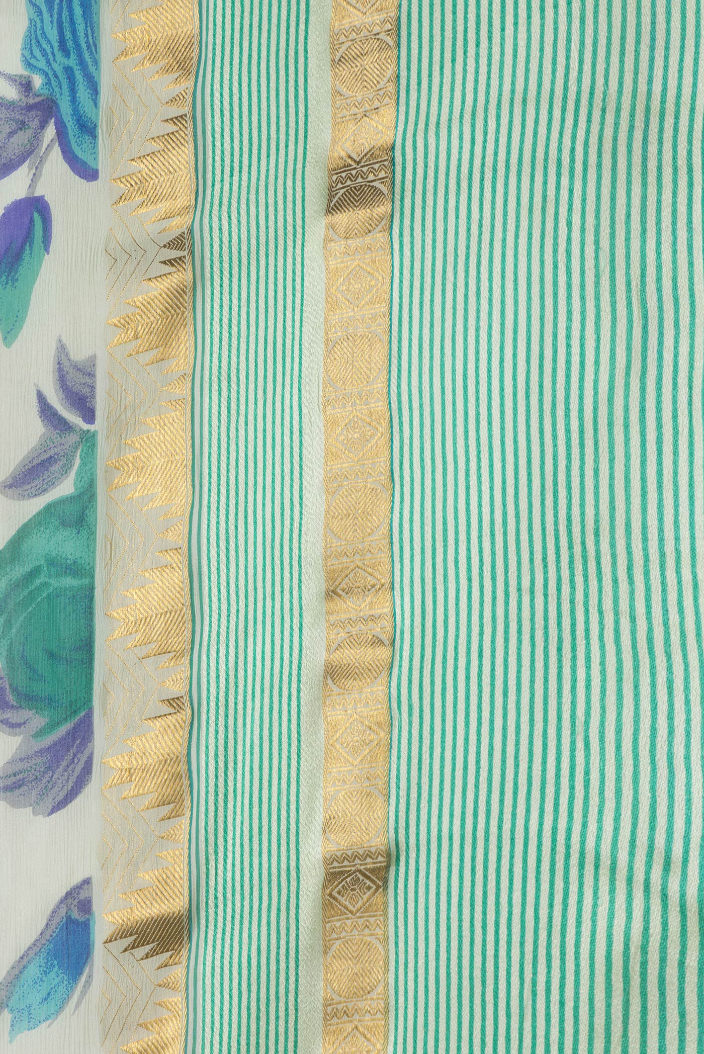 Light Green Mysore Chiffon Saree - Image 3