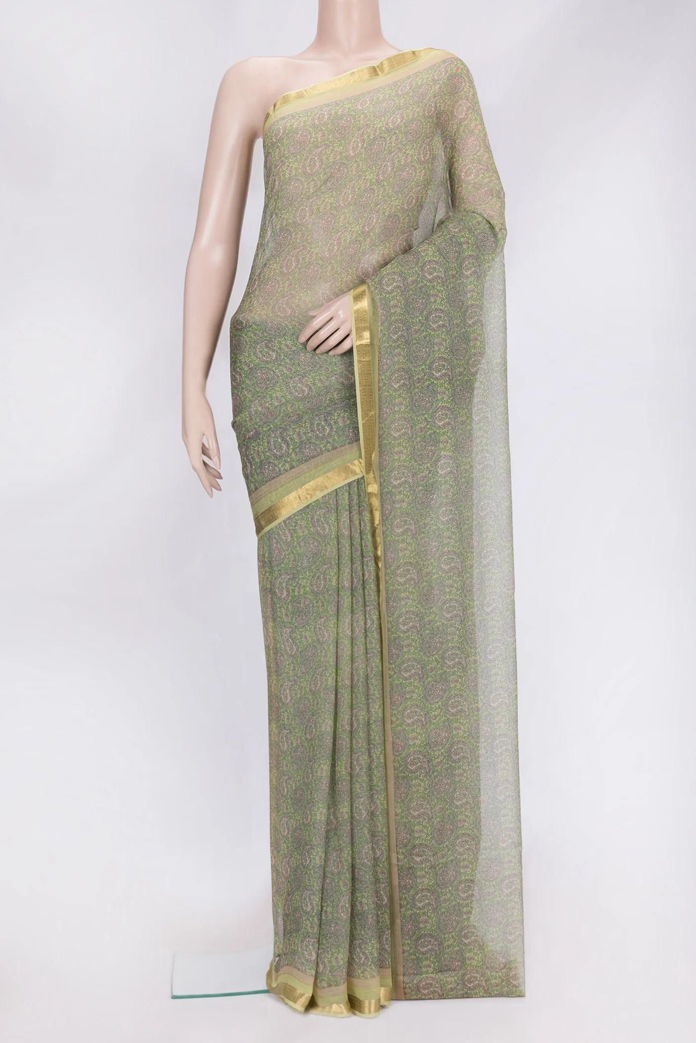 Green Mysore Chiffon Saree