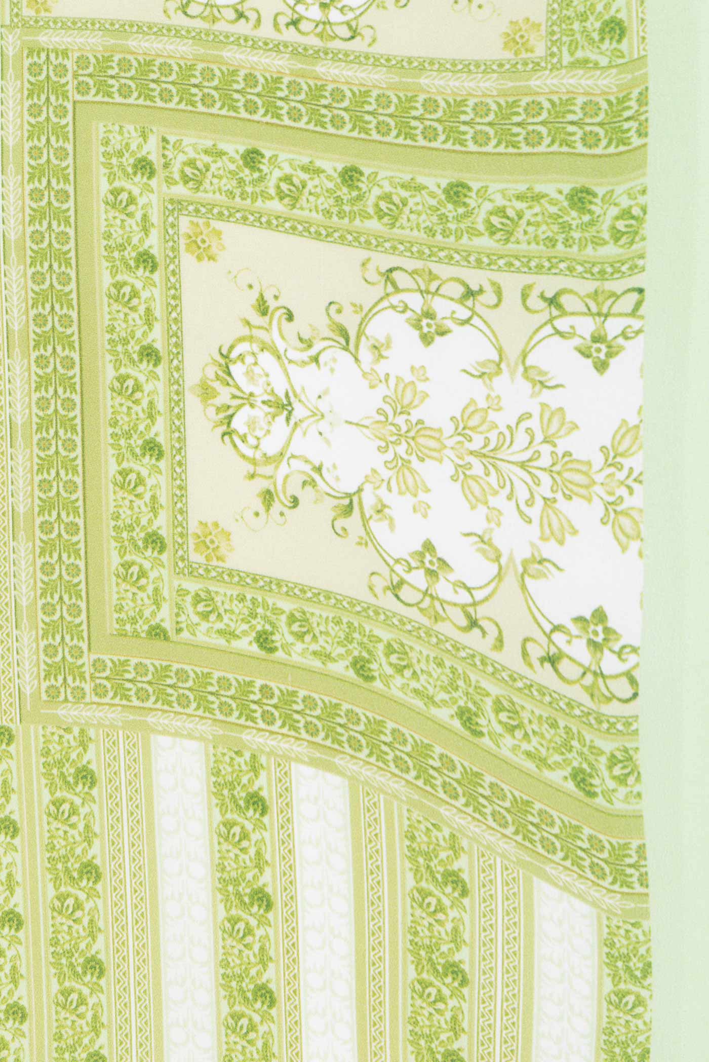 Pista Green Dual Tone Mysore Crepe Saree - Image 3