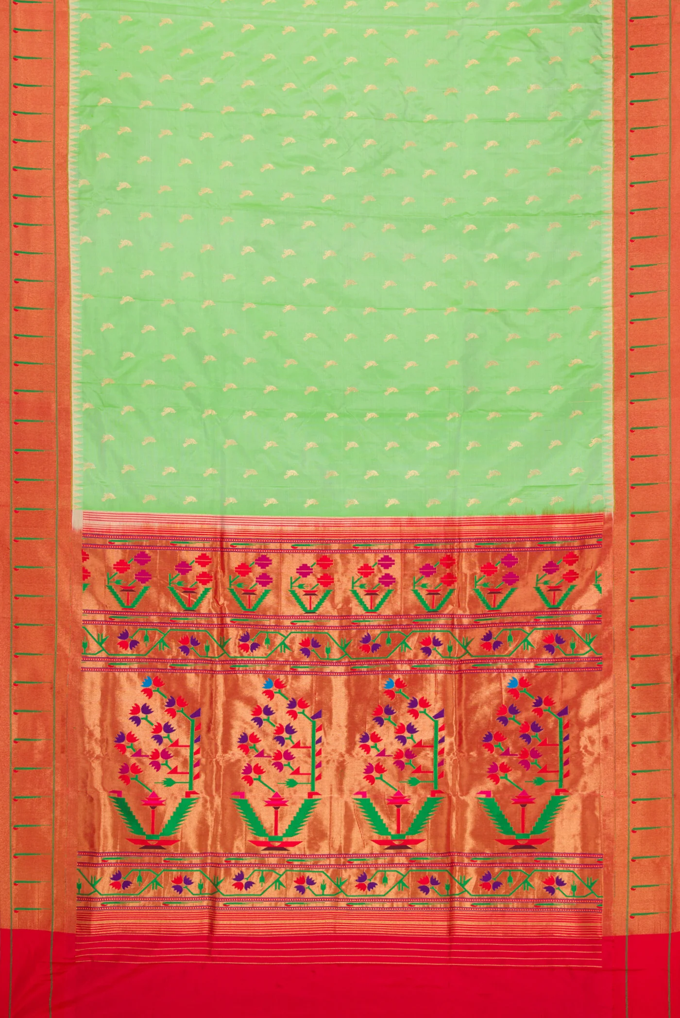 Pista Green Paithani Silk Saree - Image 6