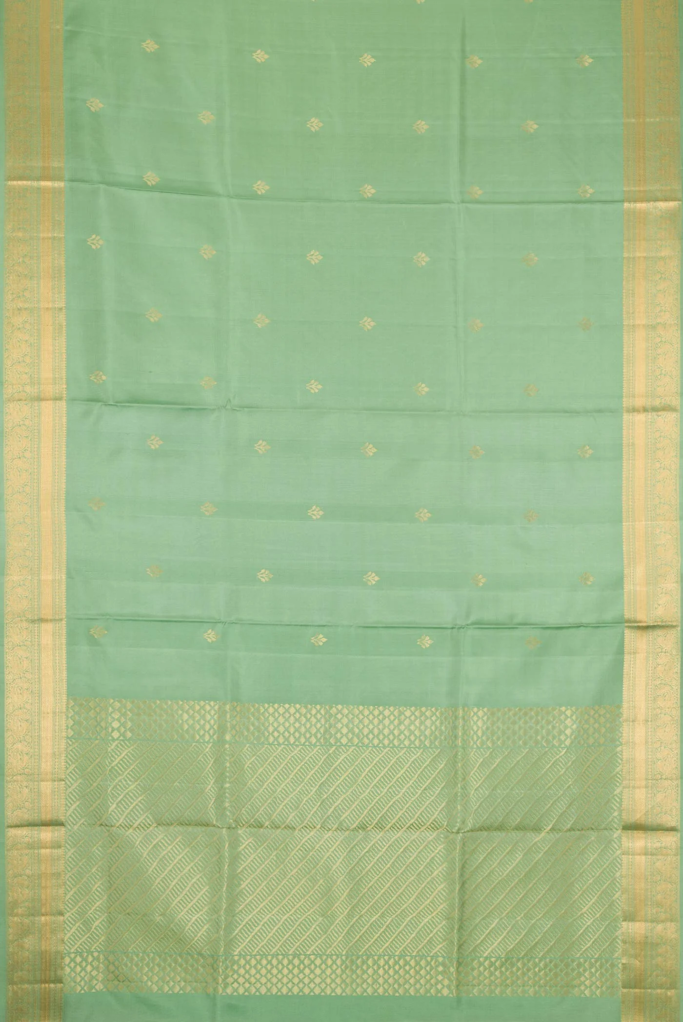 Sage Green Soft Silk Saree - Image 6