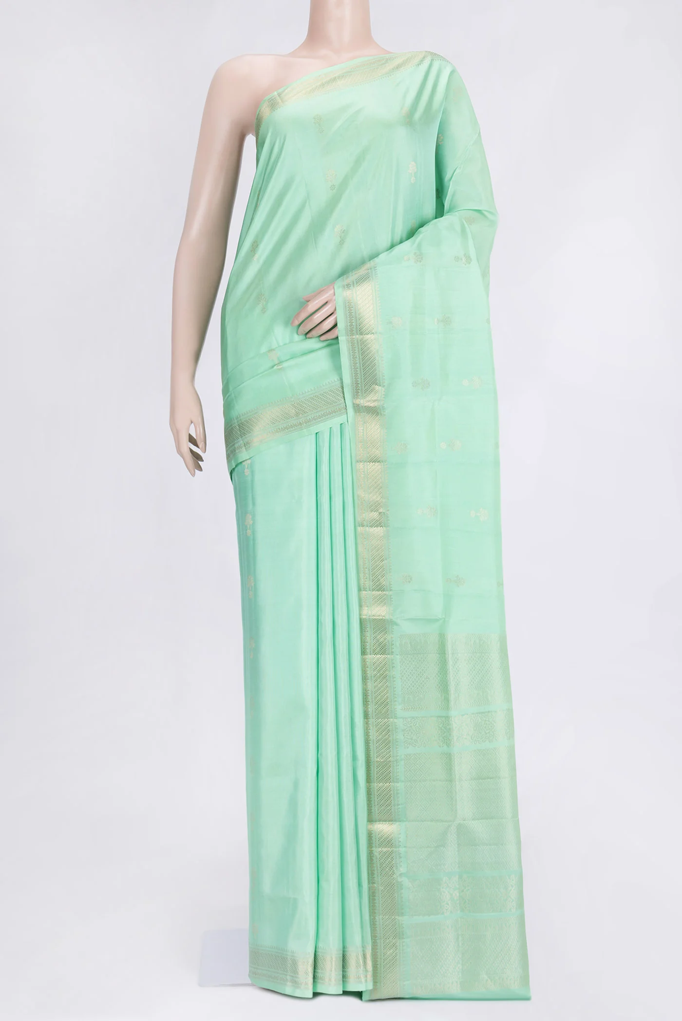 Mint Green Soft Silk Saree