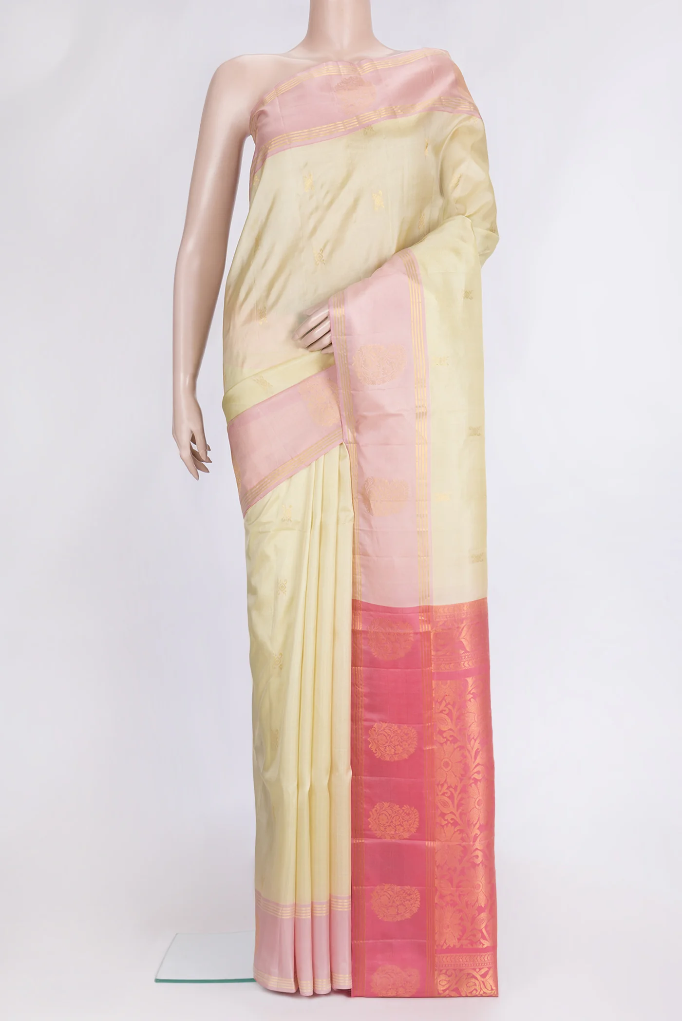 Cream Soft Silk Saree