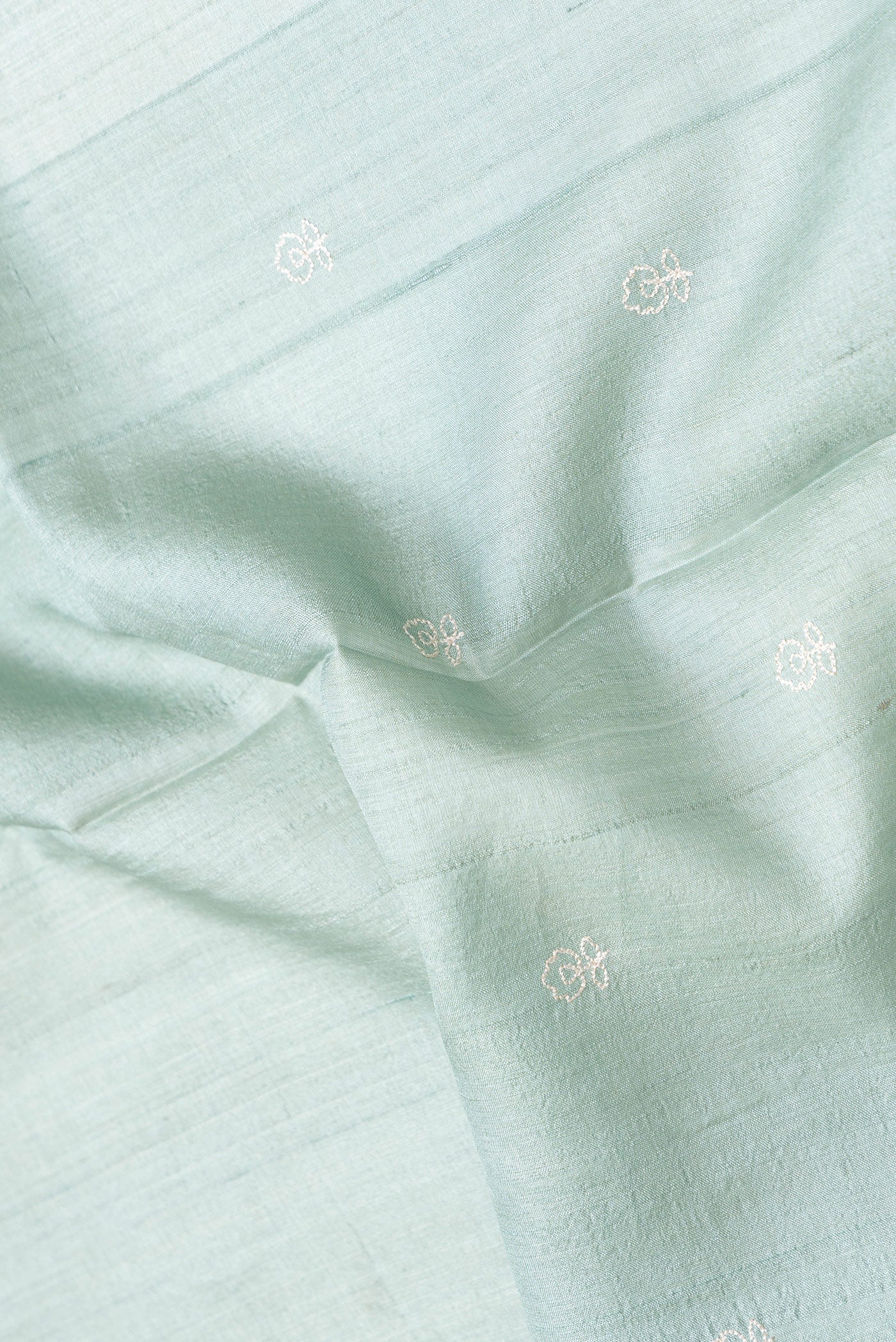 Light Blue Tussar Silk Saree - Image 2