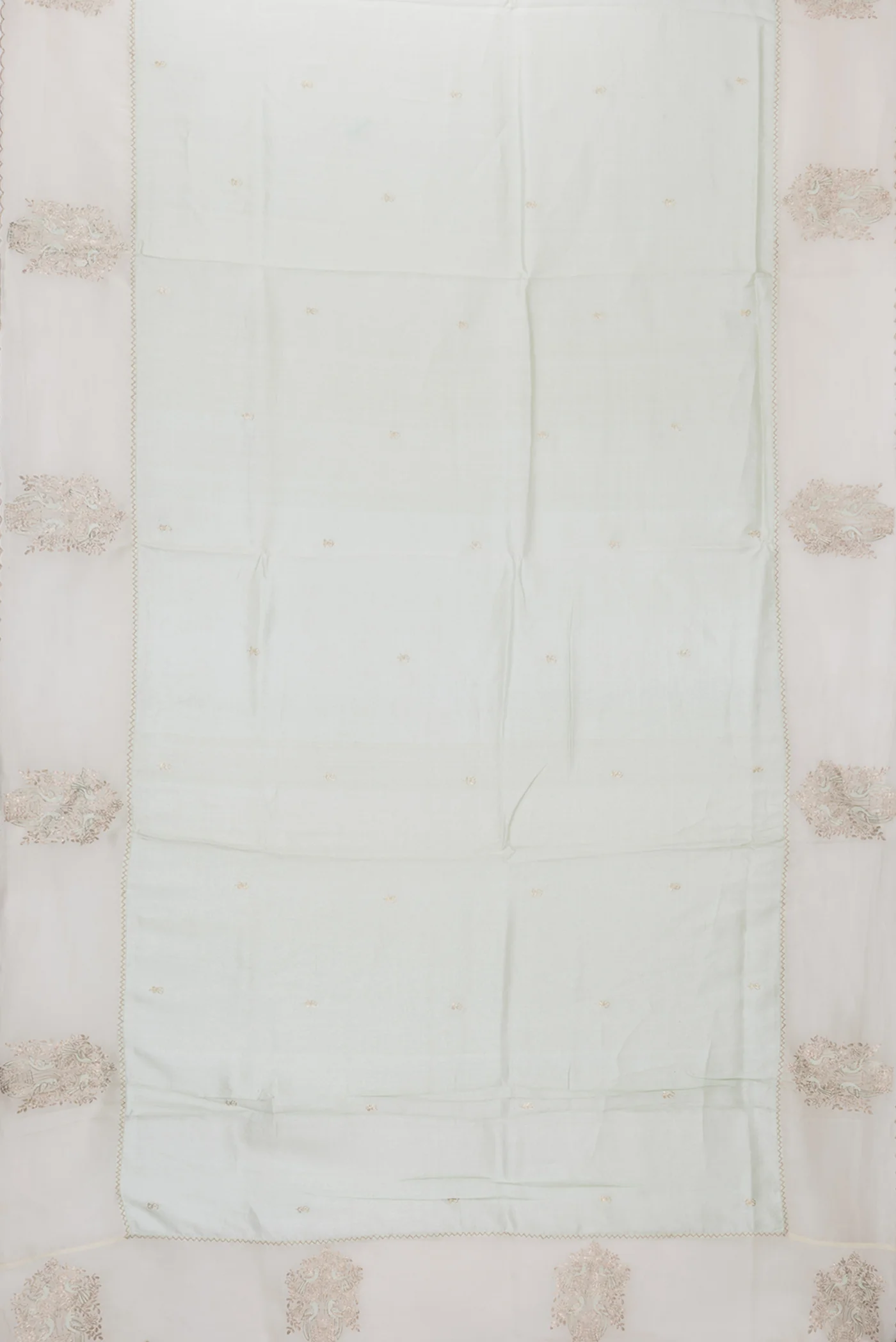 Light Blue Tussar Silk Saree - Image 6