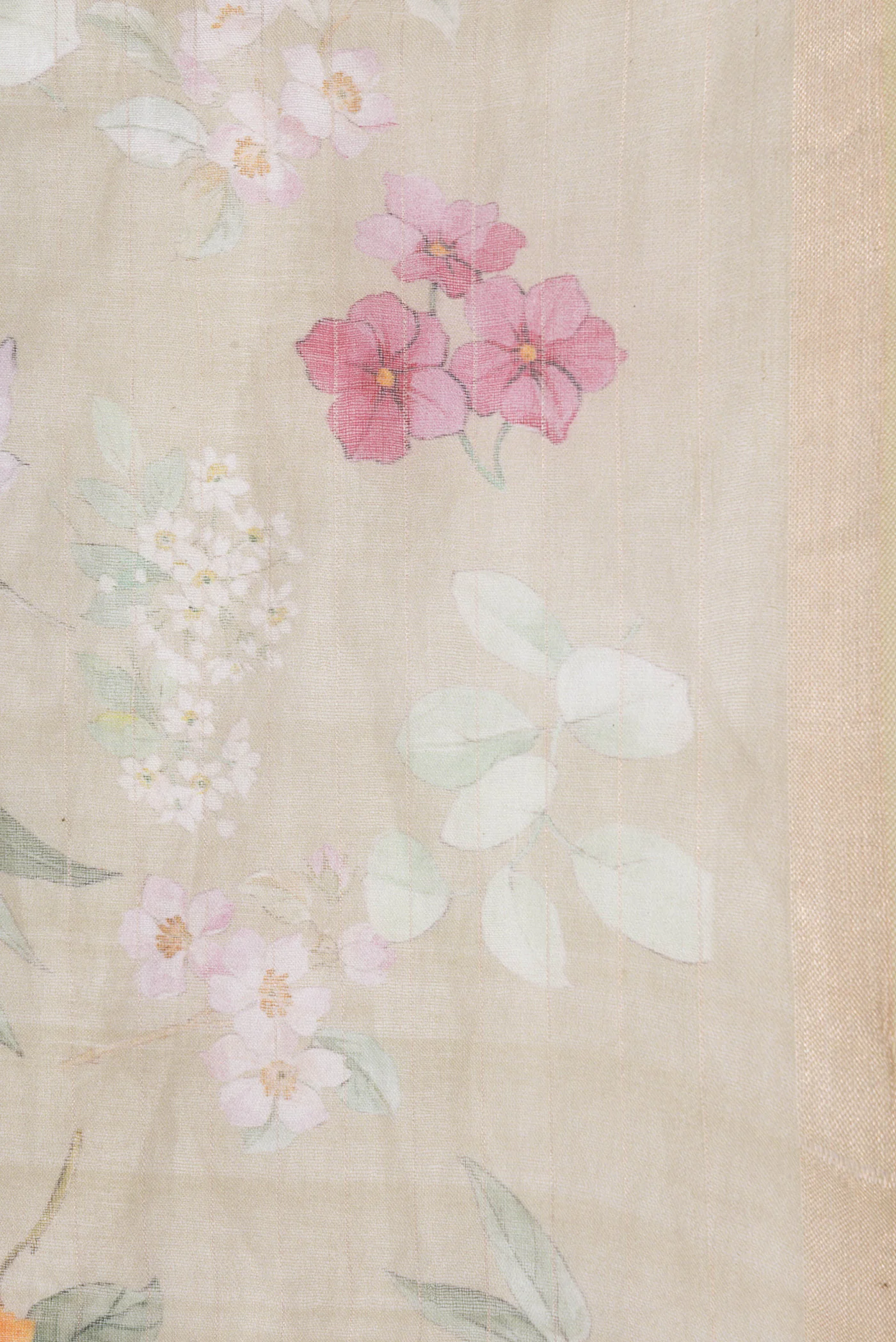 Beige Organza Silk Saree - Image 3